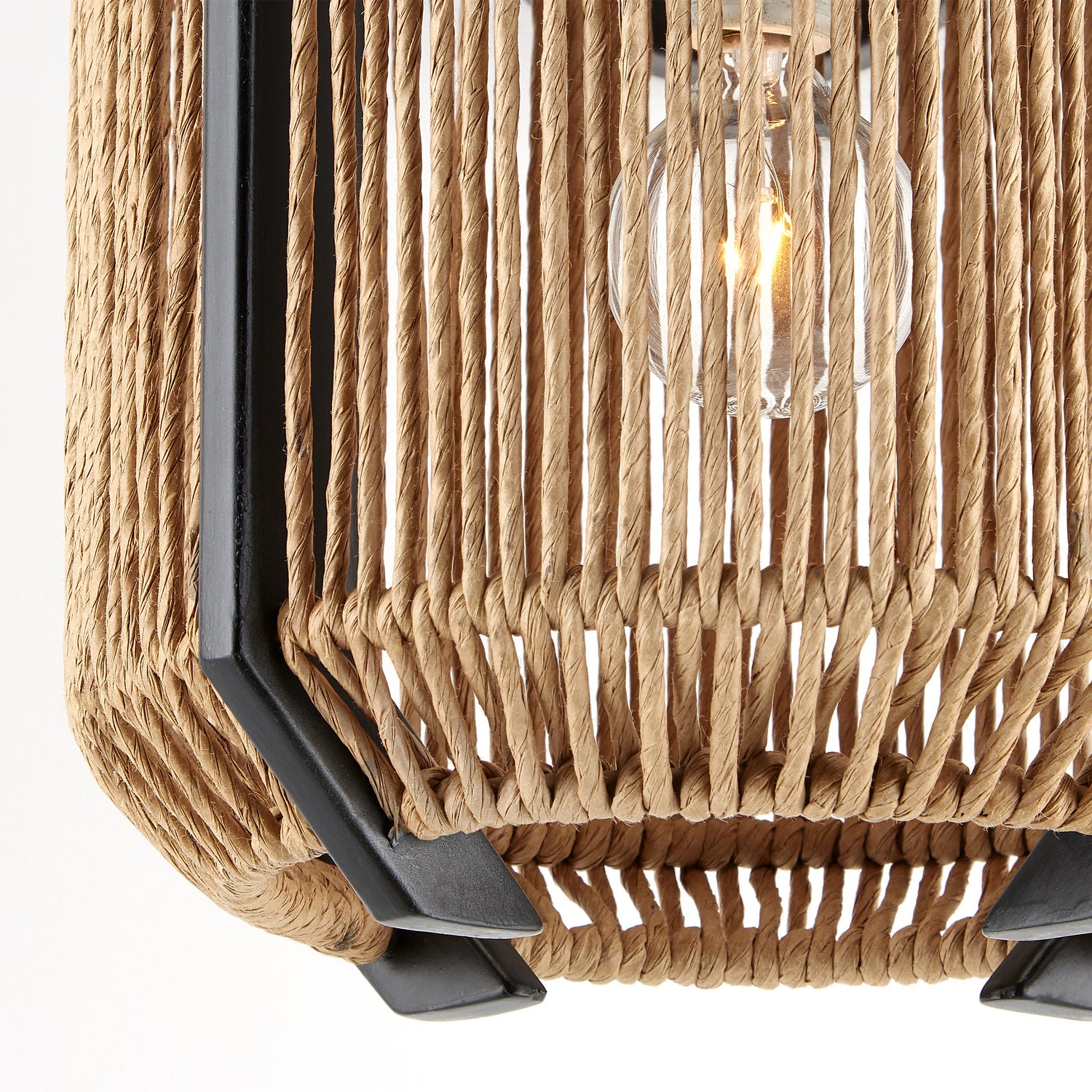 One Light Wall Sconce from the Mali collection in Natural/Satin Black finish