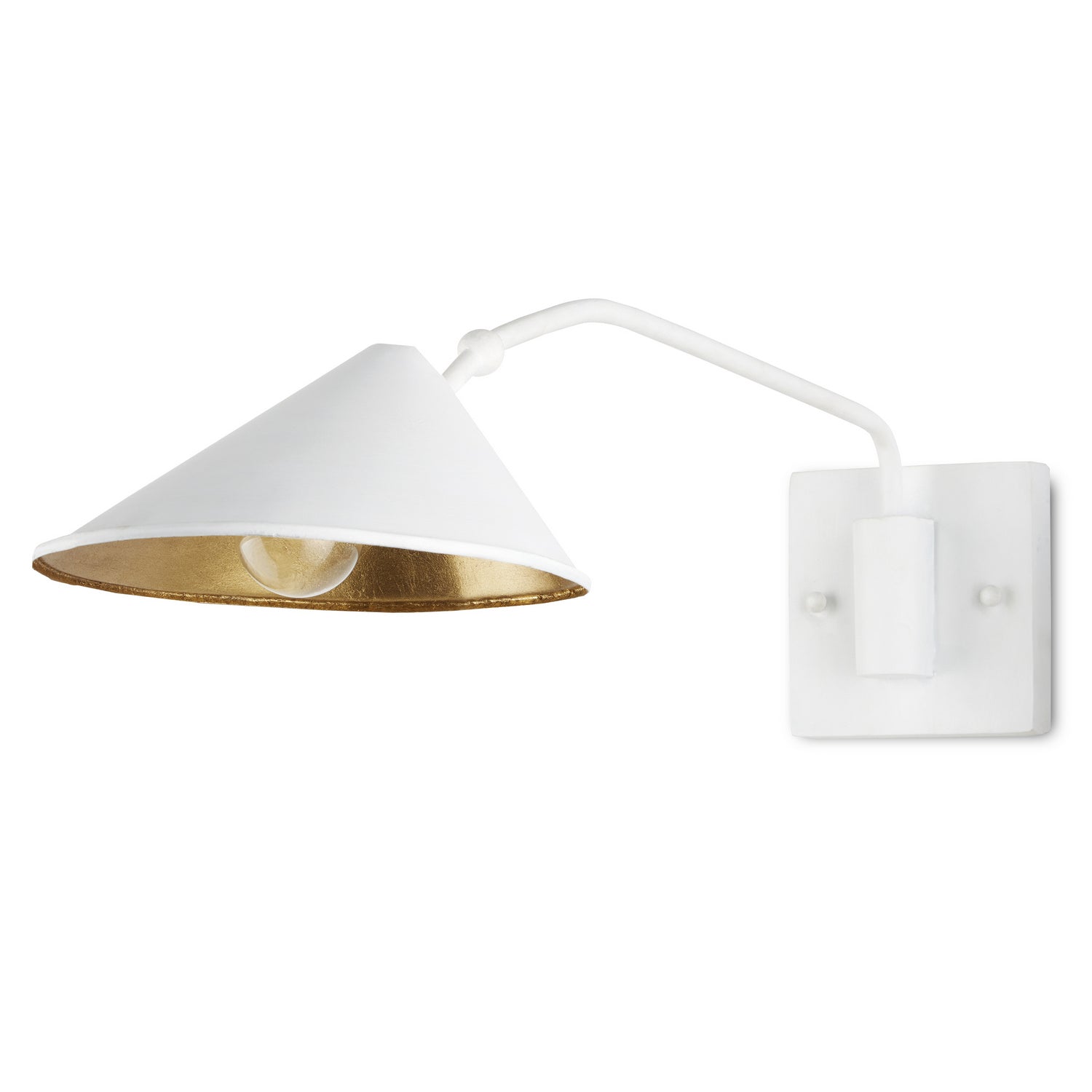 One Light Wall Sconce from the Serpa collection in Gesso White/Contemporary Gold Leaf finish