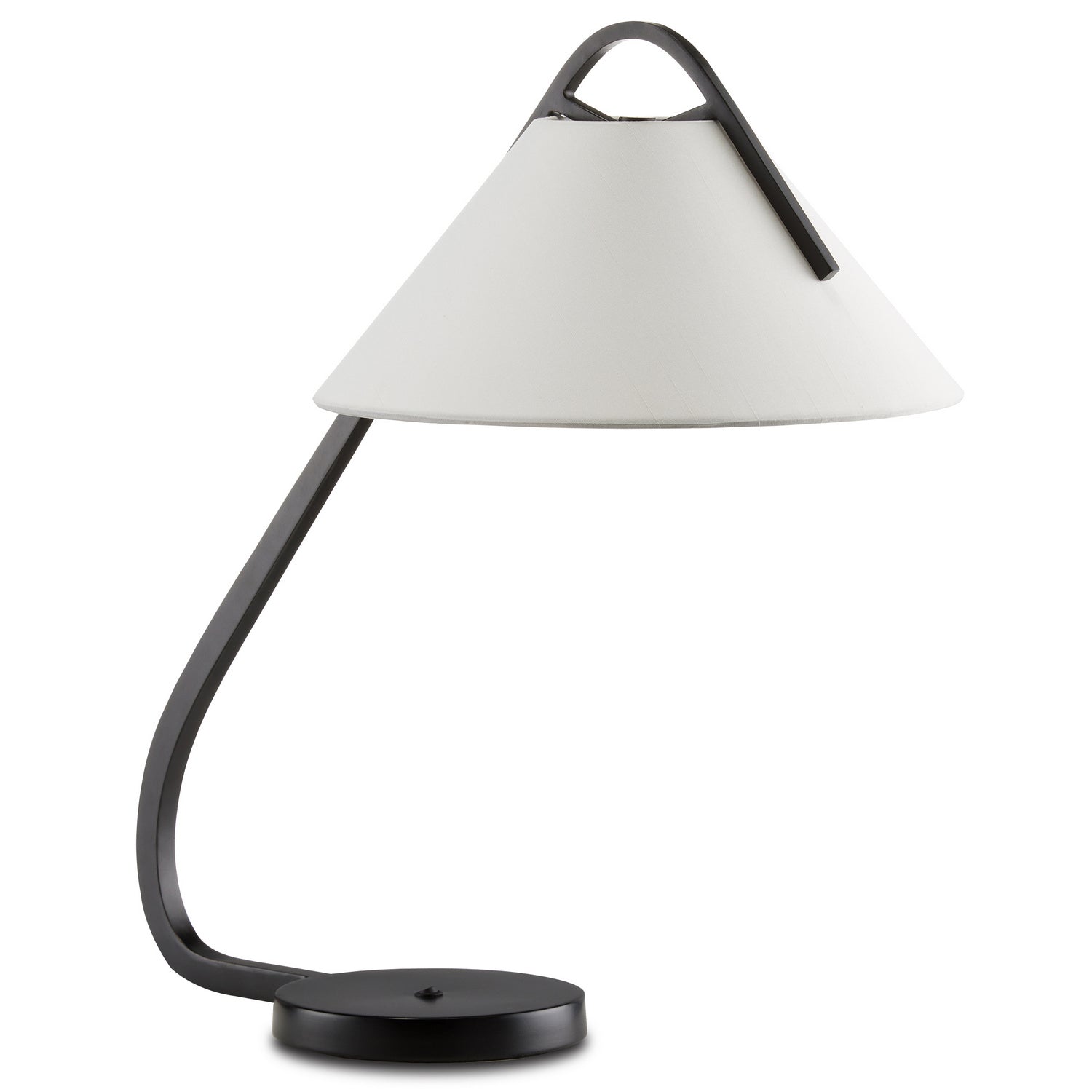 One Light Desk Lamp from the Frey collection in Satin Black/Brushed Brown finish