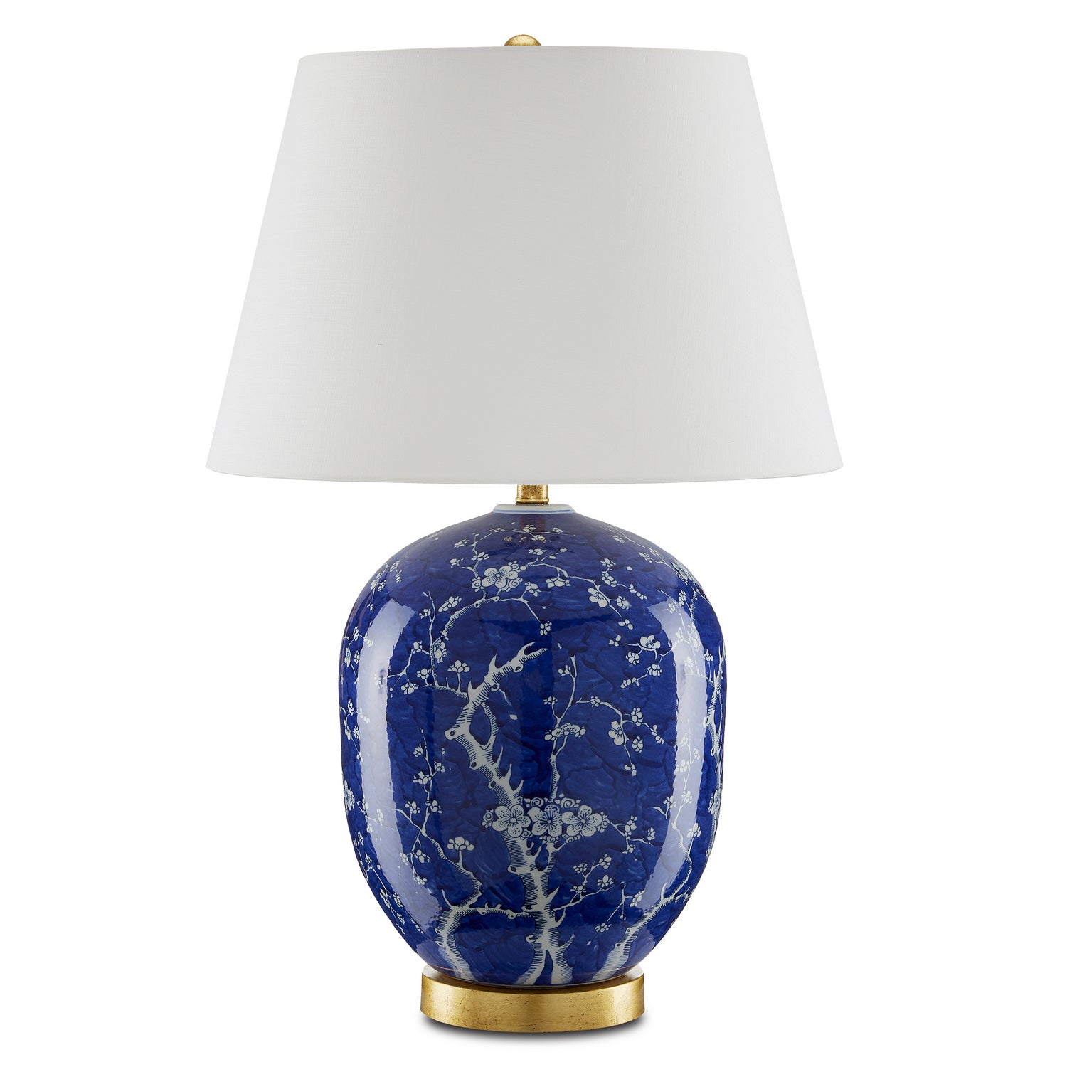 One Light Table Lamp from the Sakura collection in Blue/White/Gold Leaf finish