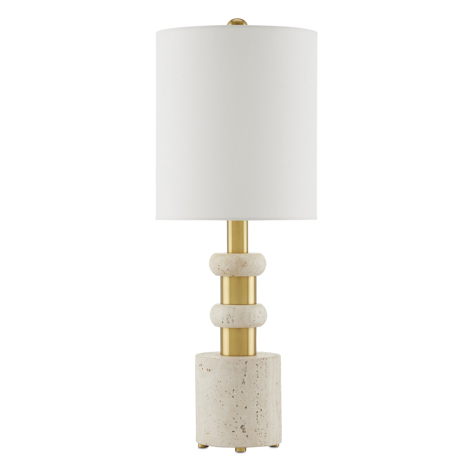 One Light Table Lamp from the Goletta collection in Beige/Antique Brass finish