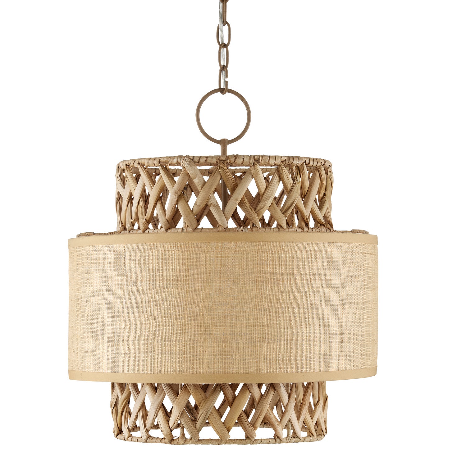 Four Light Pendant from the Isola collection in Khaki/Natural finish