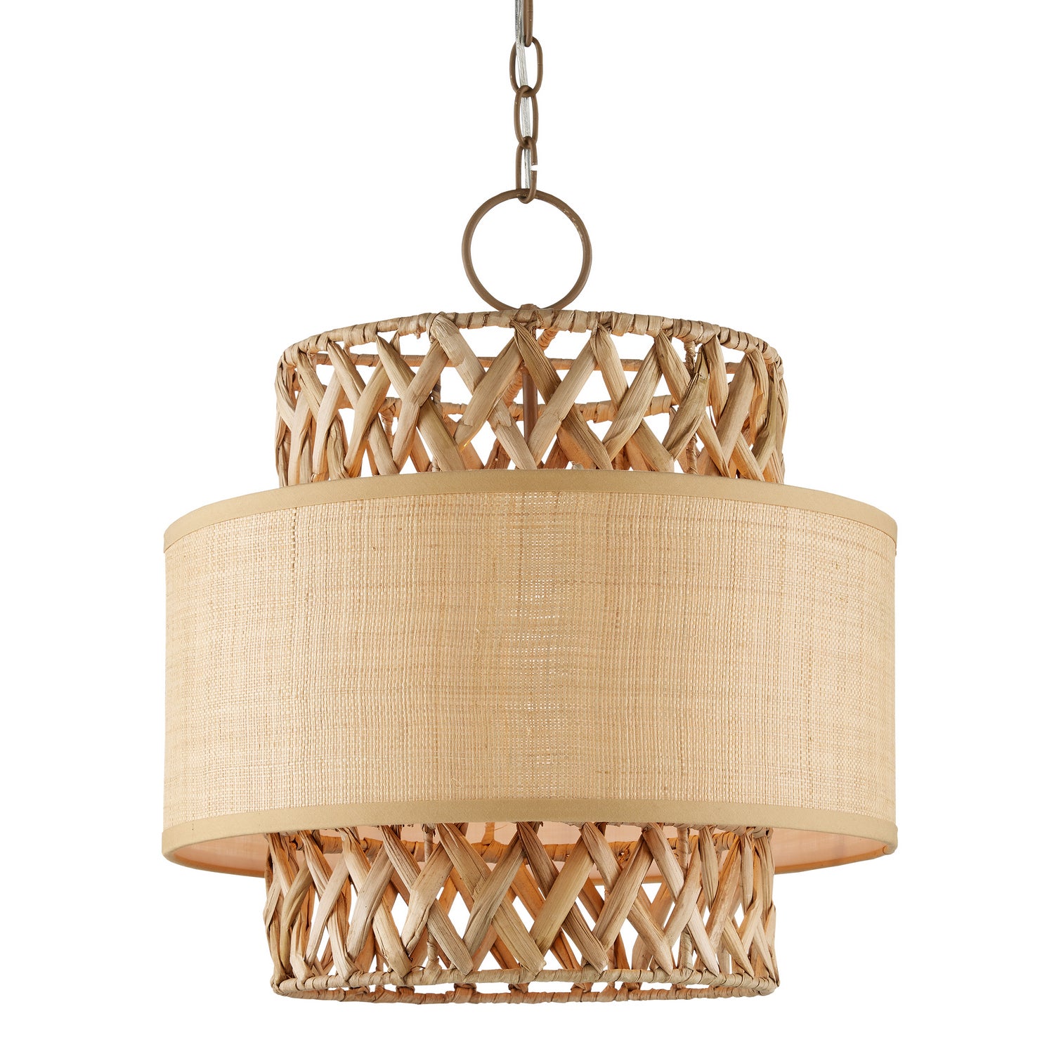 Four Light Pendant from the Isola collection in Khaki/Natural finish