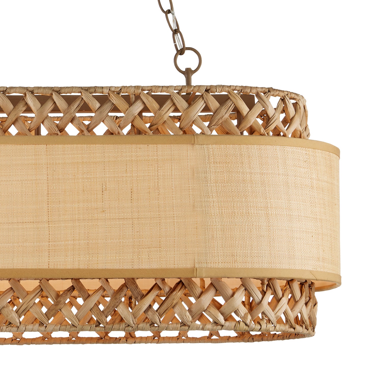 Six Light Chandelier from the Isola collection in Khaki/Natural finish