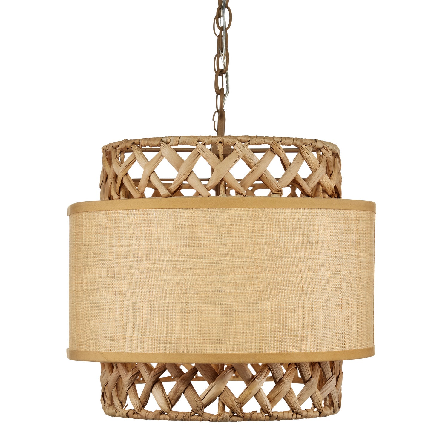 Six Light Chandelier from the Isola collection in Khaki/Natural finish