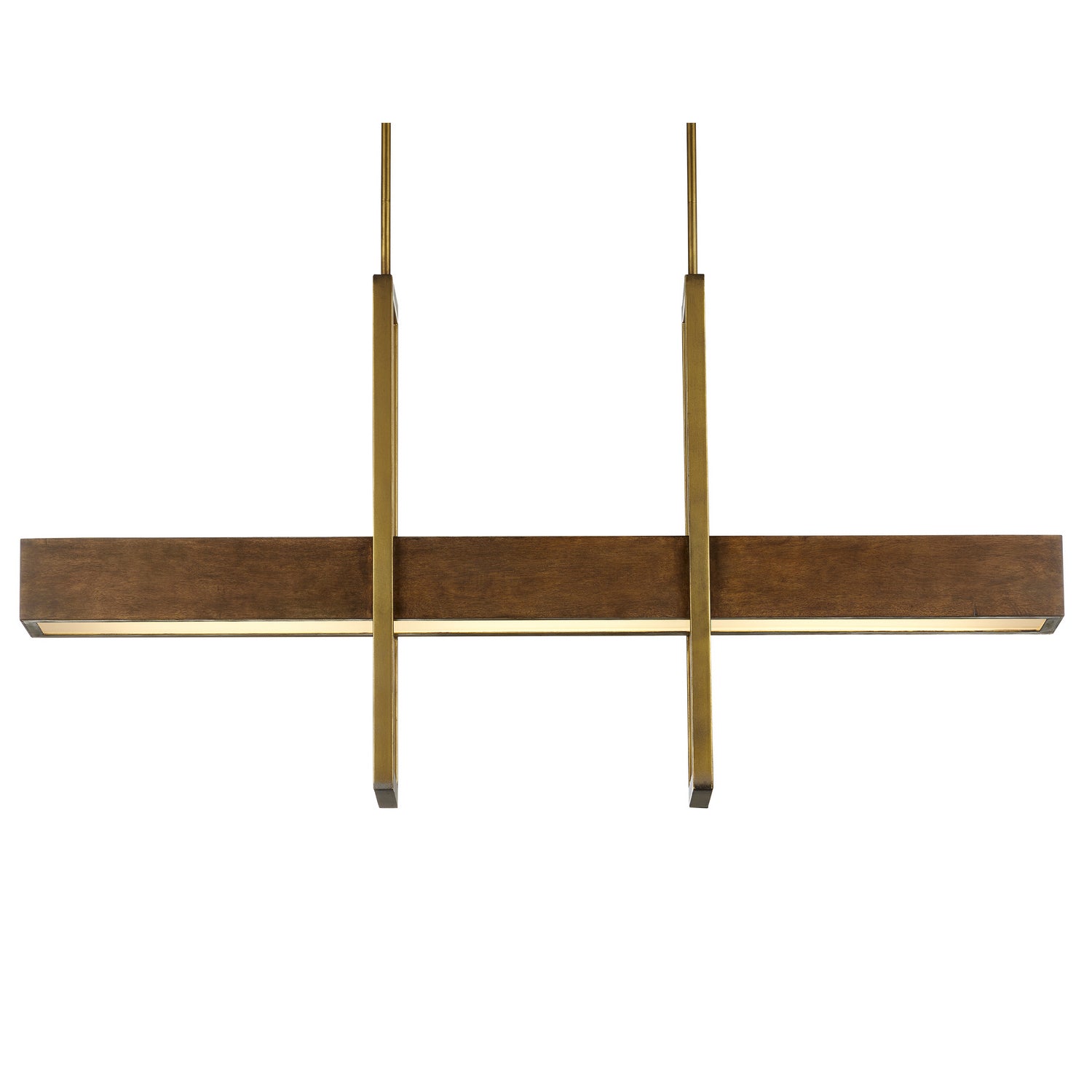 LED Linear Chandelier from the Tonbridge collection in Chestnut/Brass finish