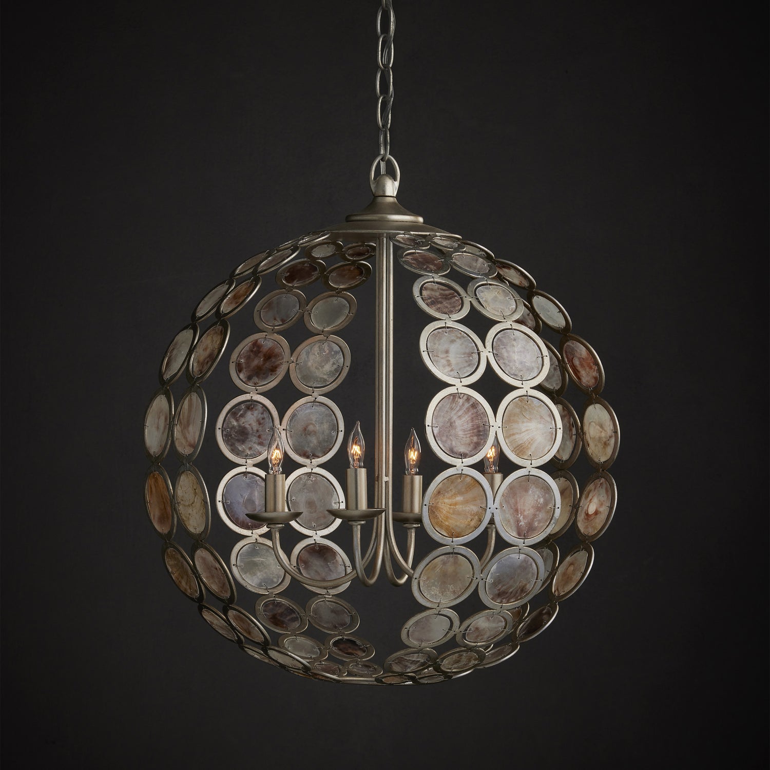 Four Light Chandelier from the Tartufo collection in Contemporary Silver Leaf/Natural finish