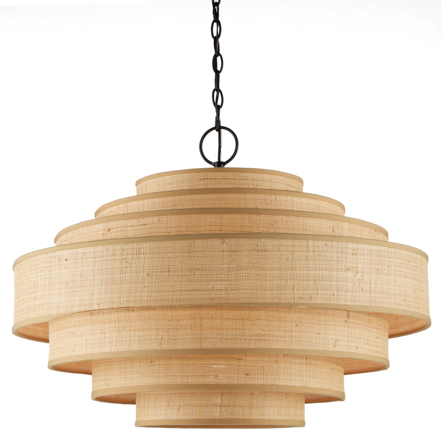 Six Light Chandelier from the Maura collection in Natural/Satin Black finish