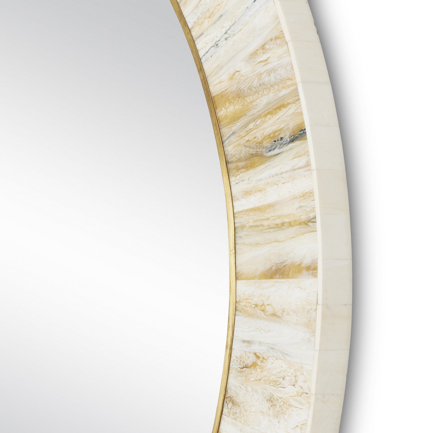 Mirror from the Niva collection in Cream/Brass/Mirror finish