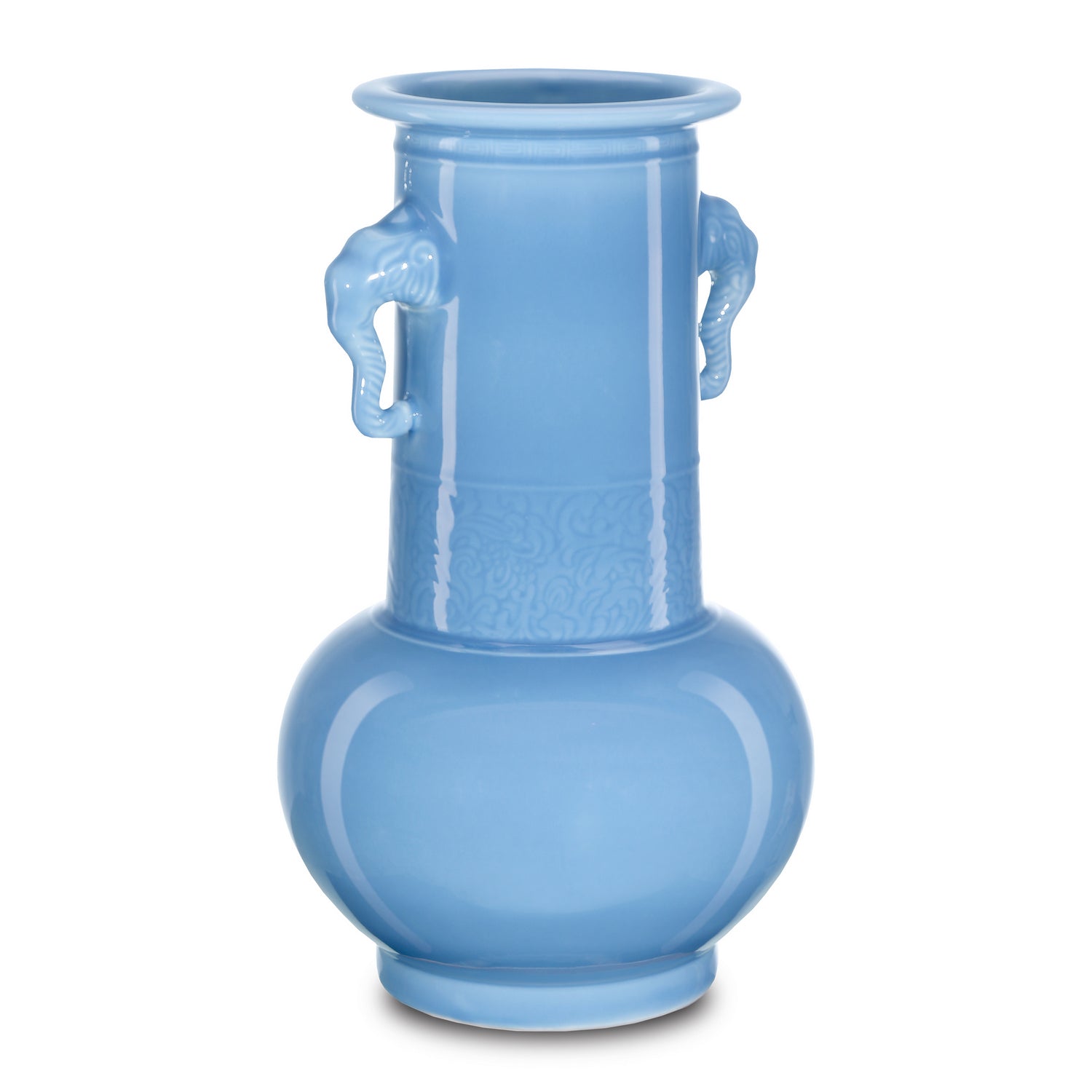 Vase from the Sky Blue collection in Lake Blue finish