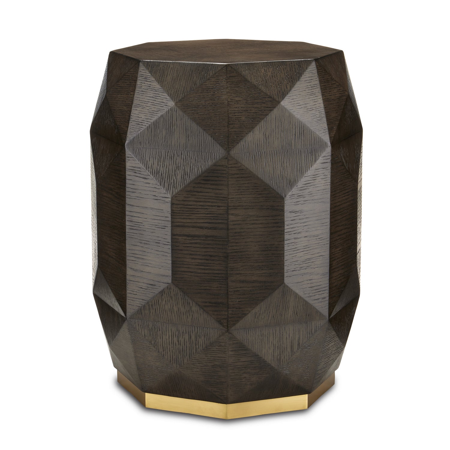 Accent Table from the Kendall collection in Dove Gray/Polished Brass finish