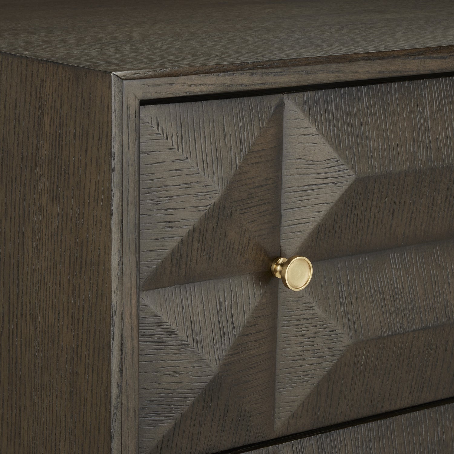 Chest from the Kendall collection in Dove Gray/Polished Brass finish