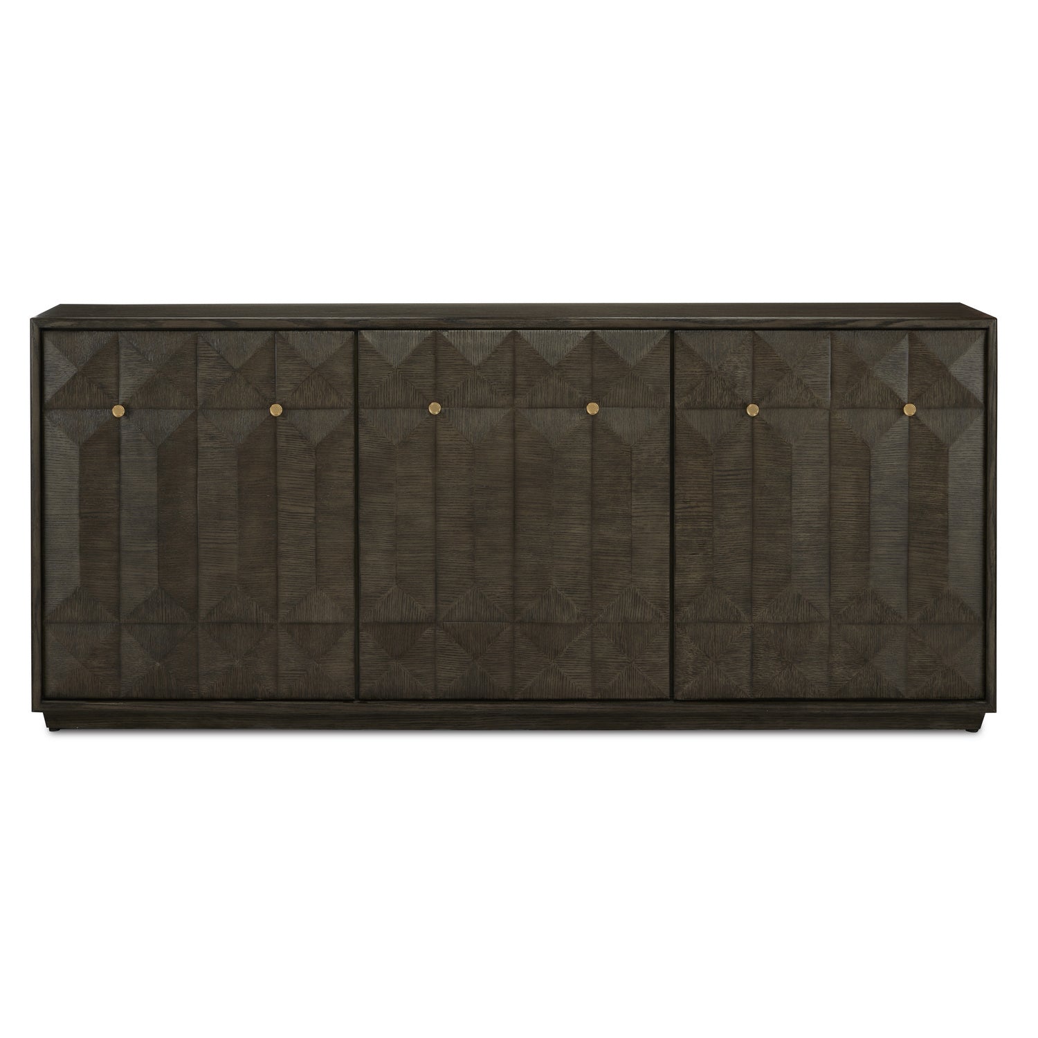 Credenza from the Kendall collection in Dove Gray/Polished Brass finish