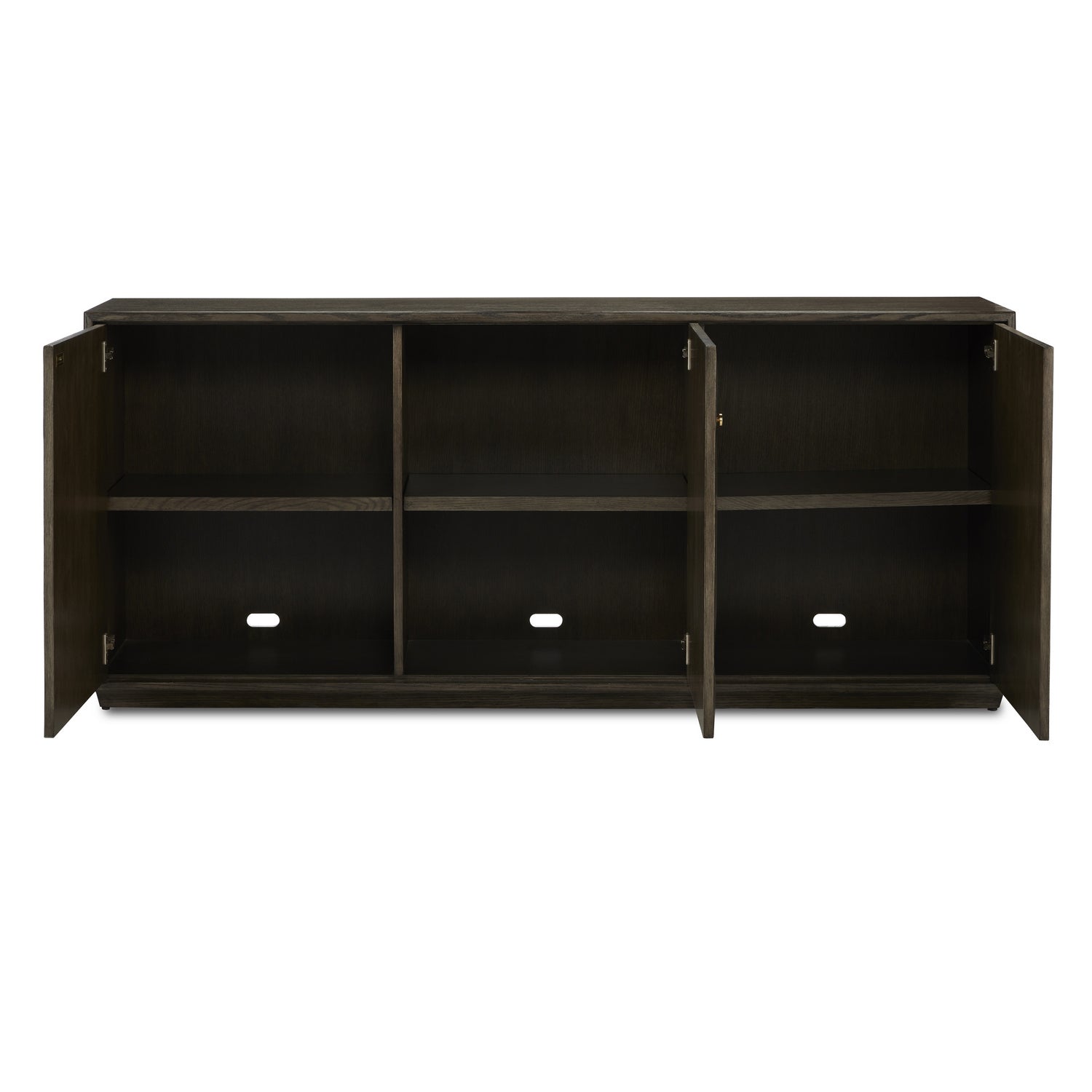 Credenza from the Kendall collection in Dove Gray/Polished Brass finish