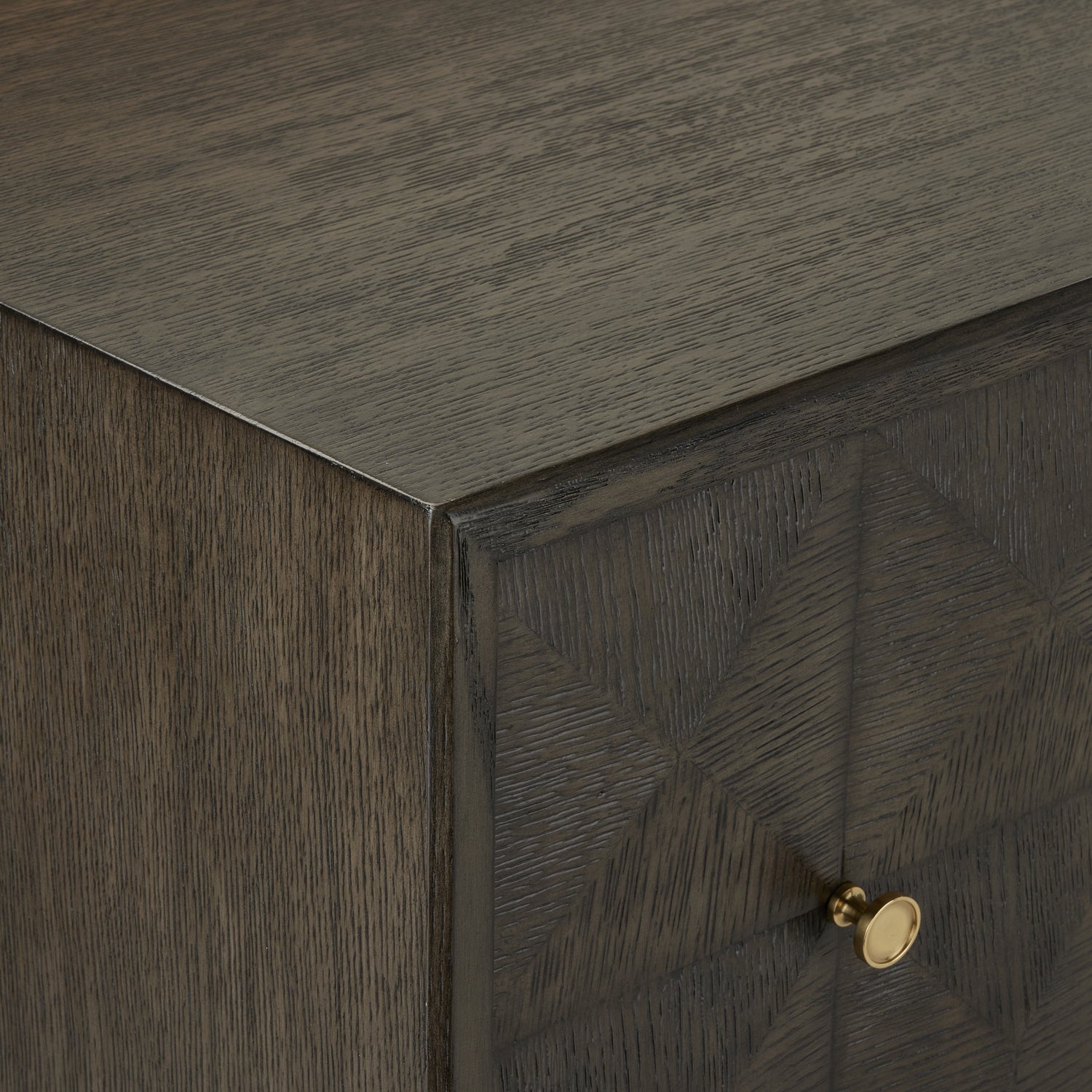 Credenza from the Kendall collection in Dove Gray/Polished Brass finish