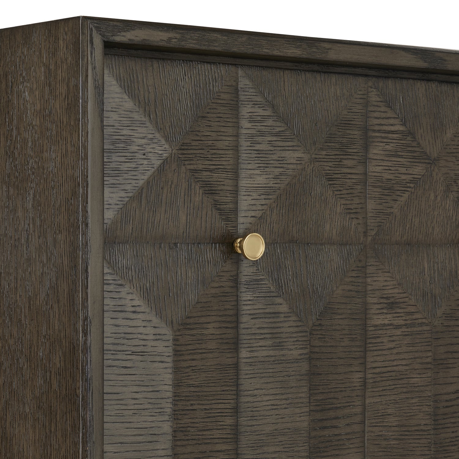 Credenza from the Kendall collection in Dove Gray/Polished Brass finish