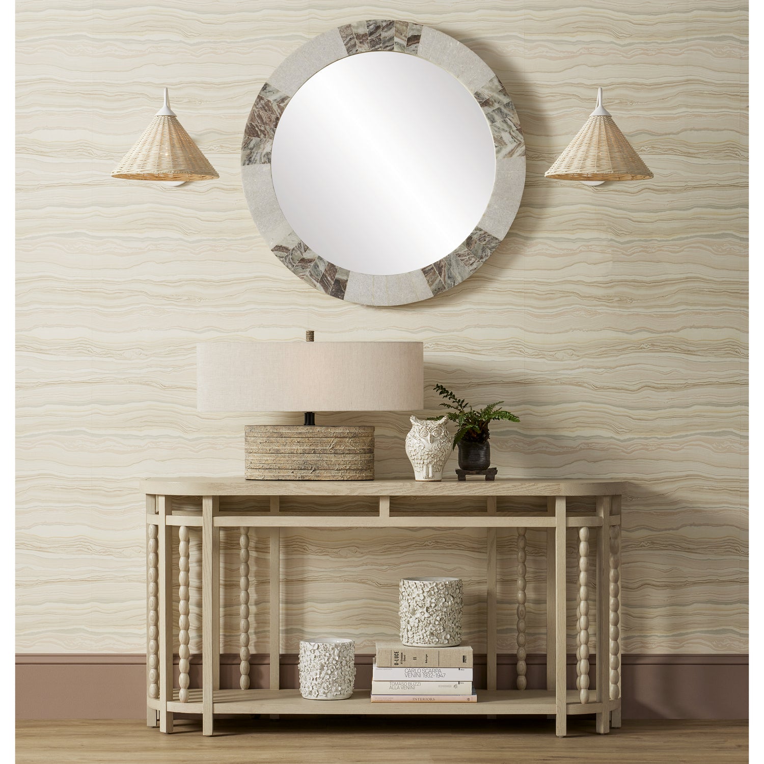 One Light Wall Sconce from the Basket collection in White/Bleached Natural finish