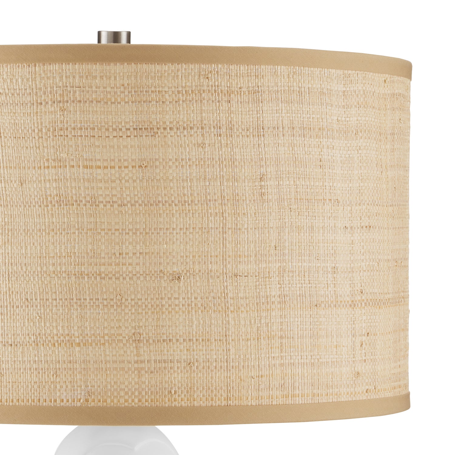 One Light Table Lamp from the Snowy collection in White/Natural/Polished Nickel finish