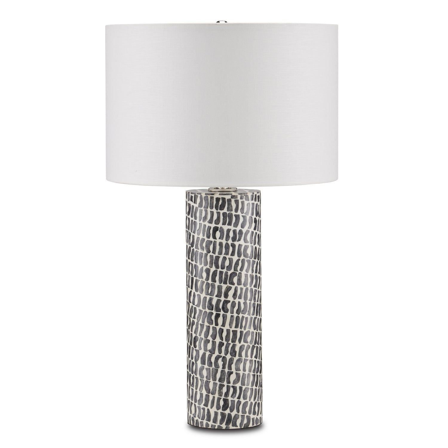 One Light Table Lamp from the Charcoal collection in Gray/White/Polished Nickel finish