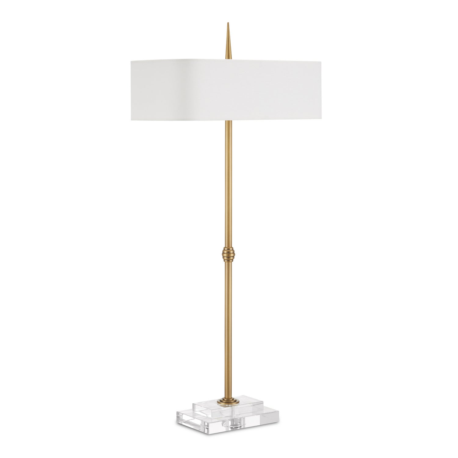 Two Light Table Lamp from the Caldwell collection in Antique Brass/Clear finish