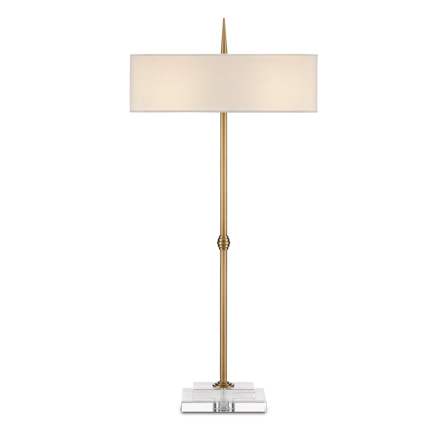 Two Light Table Lamp from the Caldwell collection in Antique Brass/Clear finish