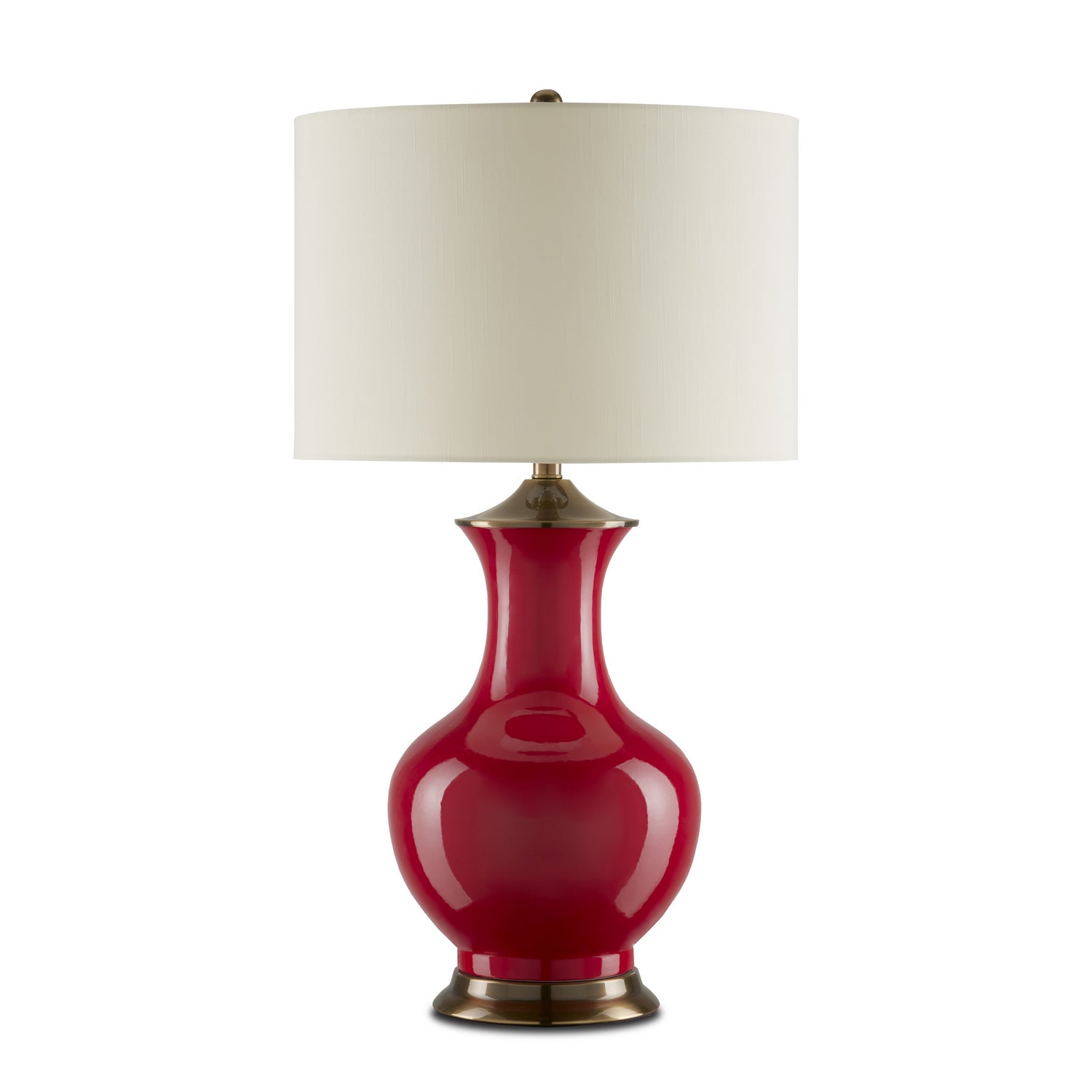 One Light Table Lamp from the Lilou collection in Red/Antique Brass finish