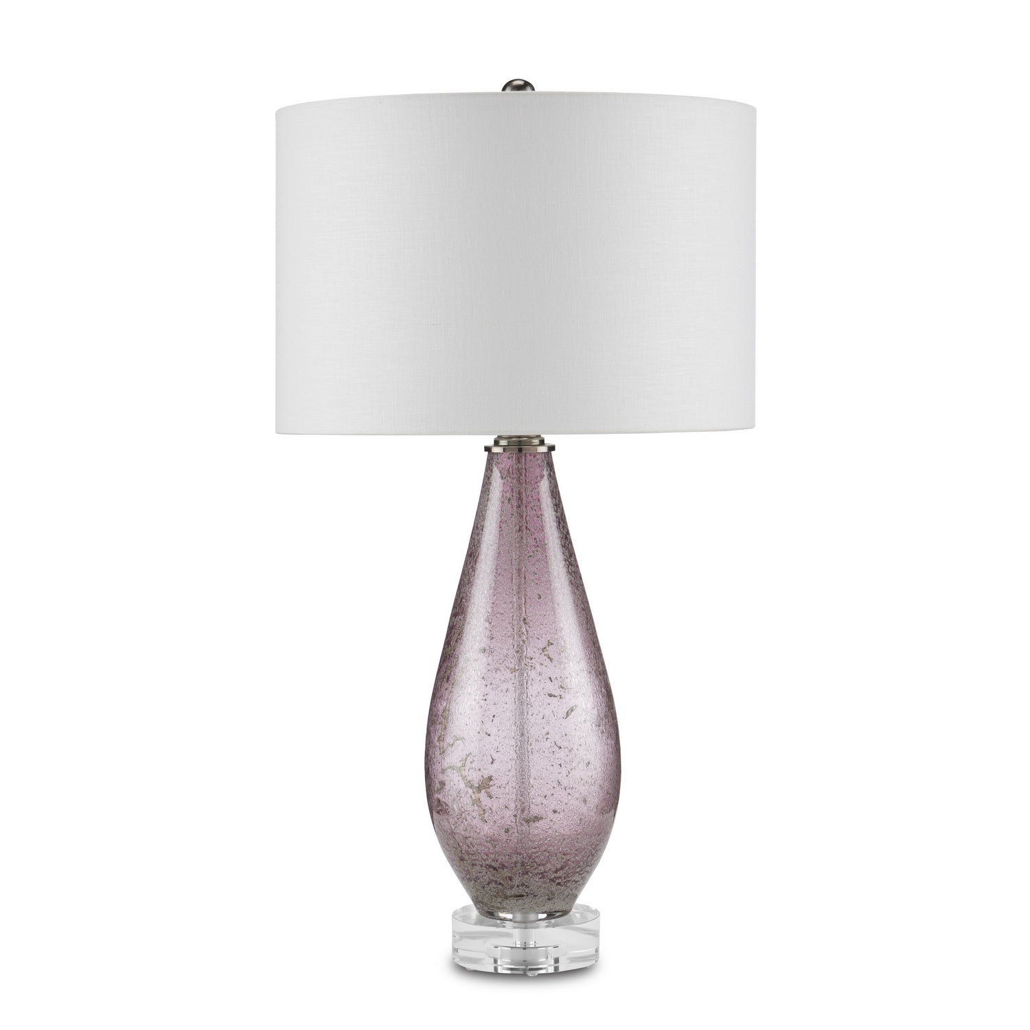 One Light Table Lamp from the Optimist collection in Purple/Clear/Antique Nickel finish