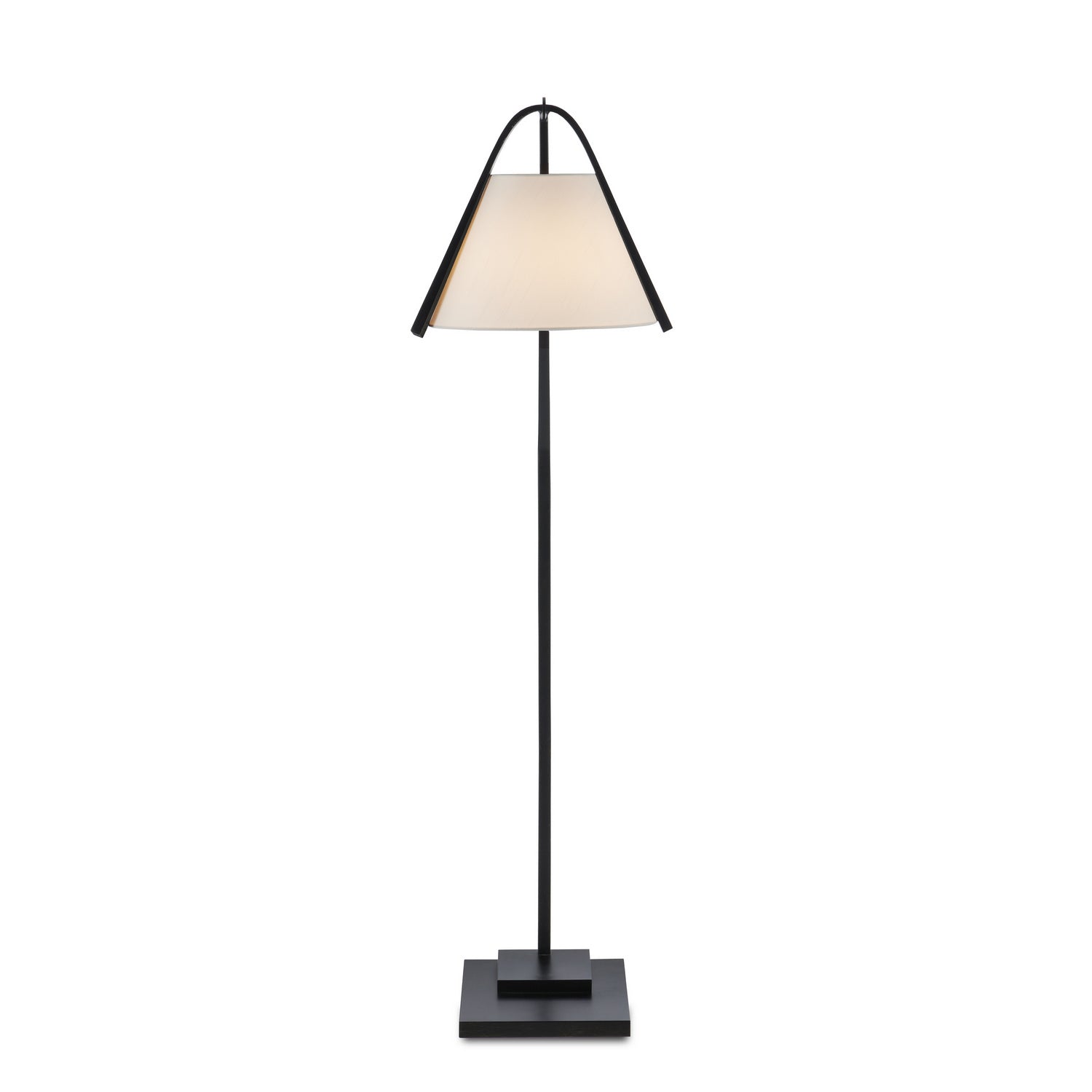 One Light Floor Lamp from the Frey collection in Satin Black/Brushed Brown finish