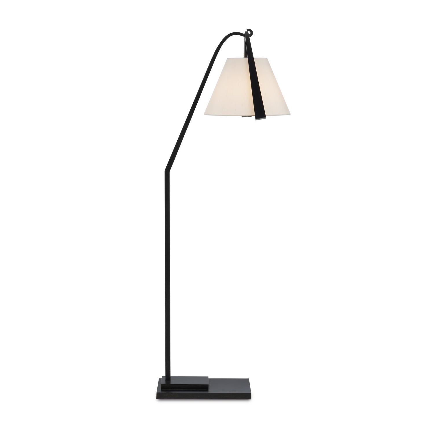 One Light Floor Lamp from the Frey collection in Satin Black/Brushed Brown finish