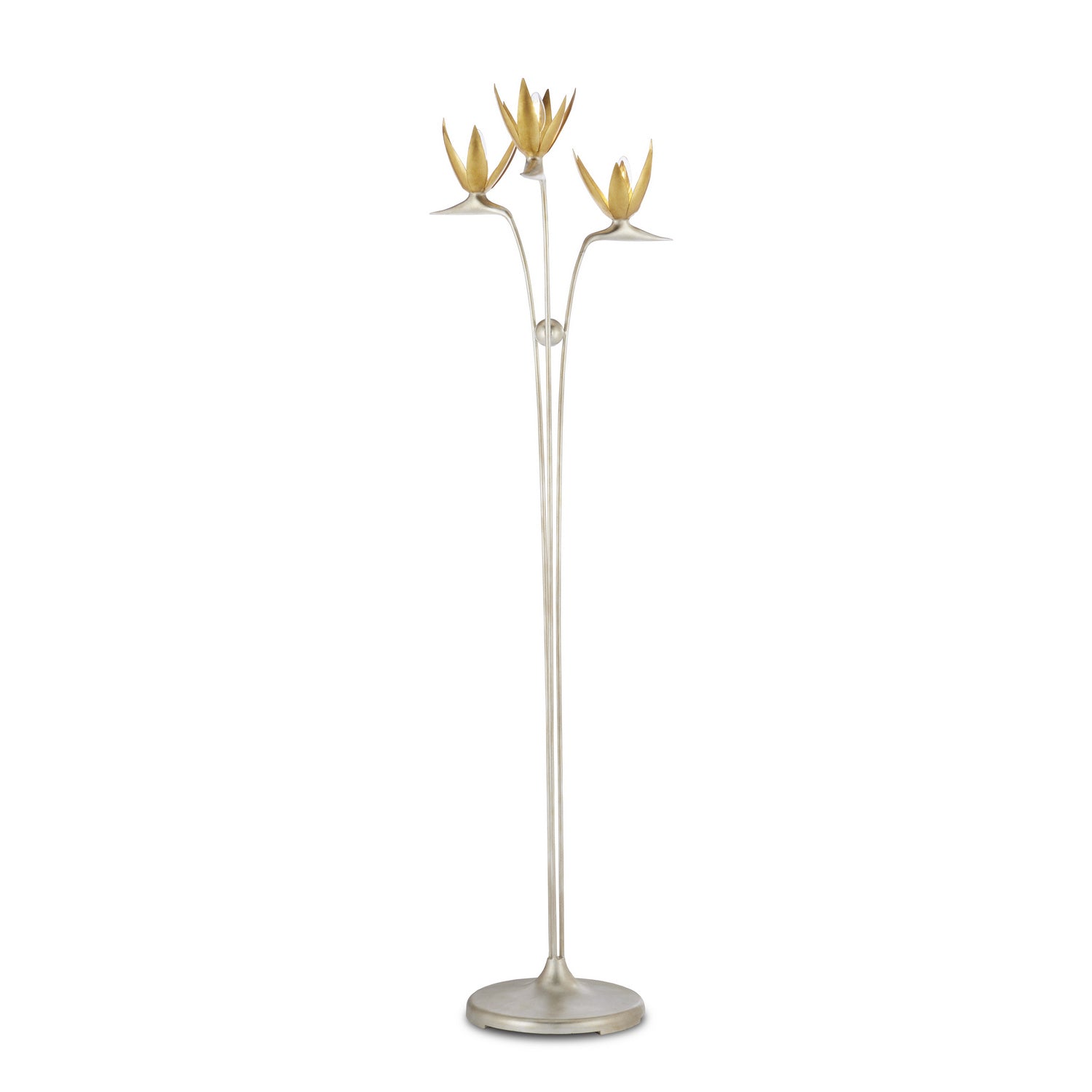 Three Light Floor Lamp from the Paradiso collection in Contemporary Silver Leaf/Contemporary Gold Leaf finish