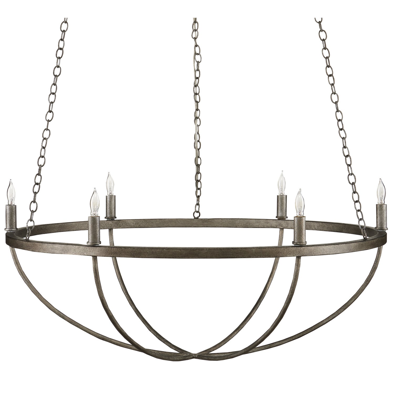 Six Light Chandelier from the Quillian collection in Light Molé finish