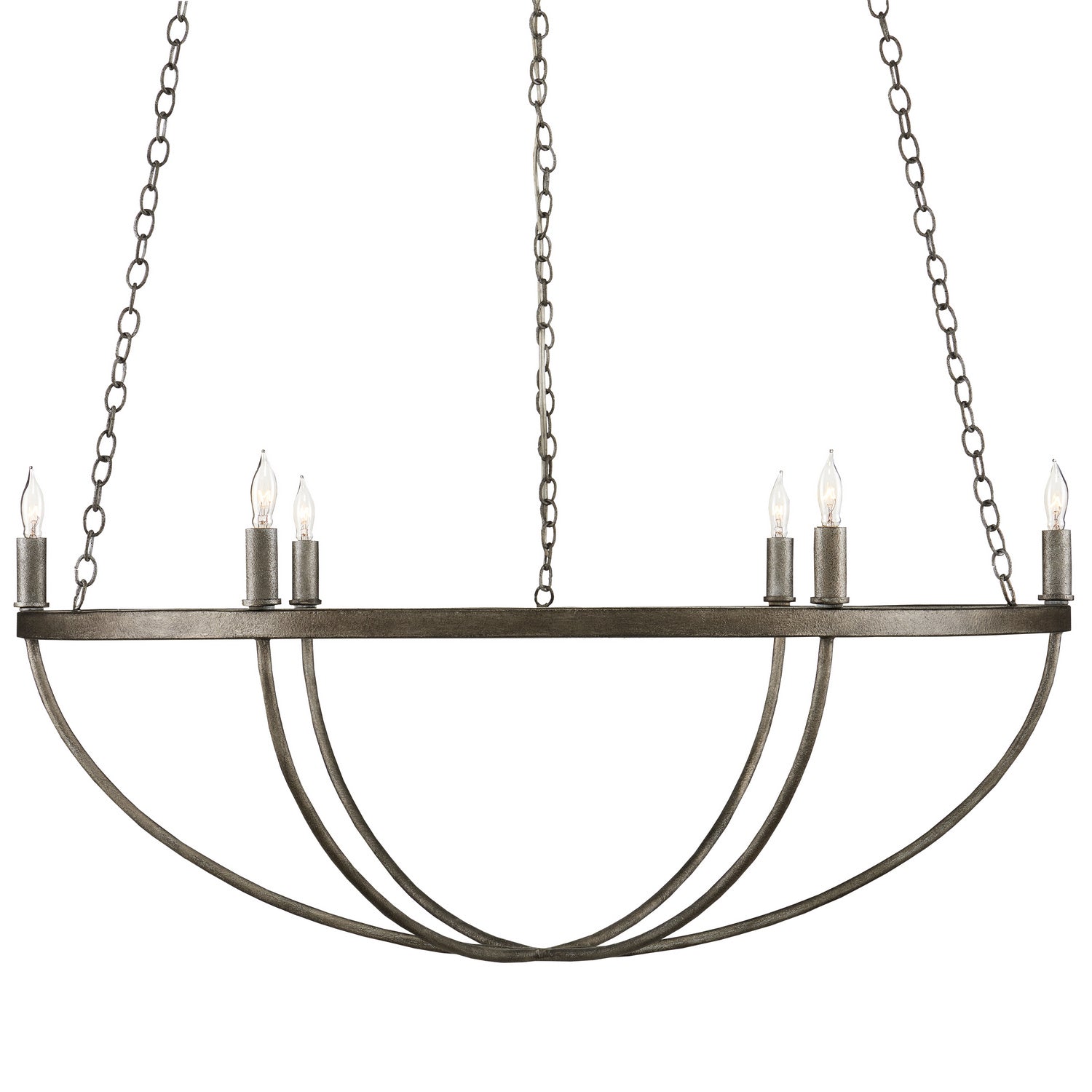 Six Light Chandelier from the Quillian collection in Light Molé finish