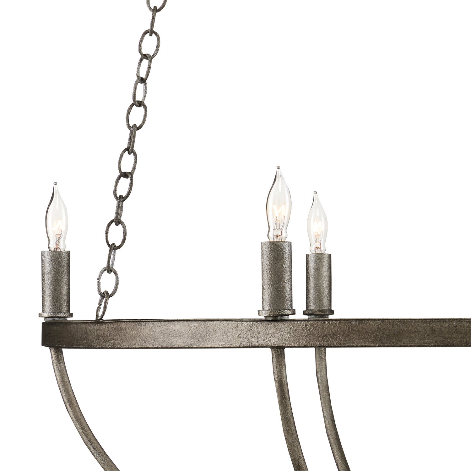 Six Light Chandelier from the Quillian collection in Light Molé finish