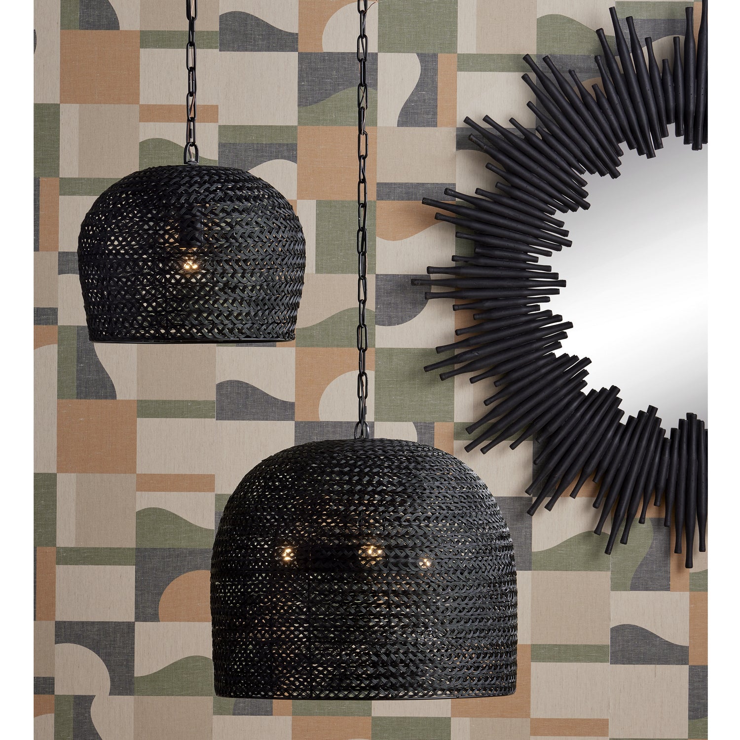 Three Light Pendant from the Piero collection in Satin Black finish