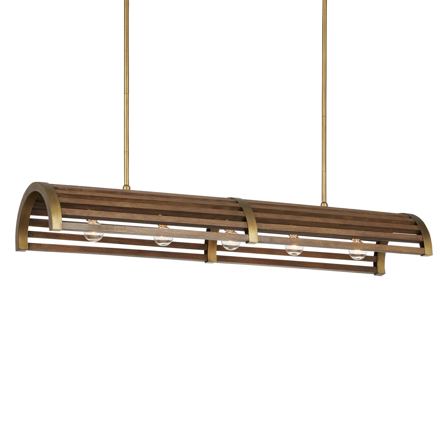 Five Light Chandelier from the Woodbine collection in Chestnut/Brass finish