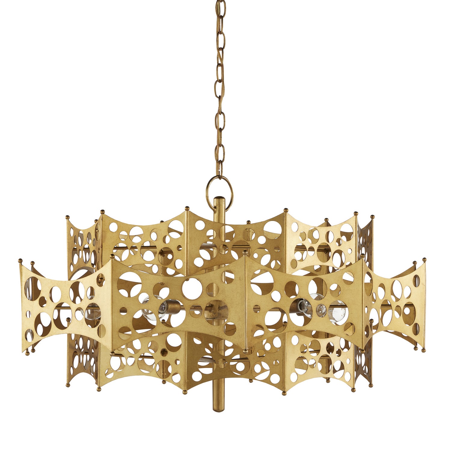 Five Light Chandelier from the Emmental collection in Contemporary Gold Leaf finish