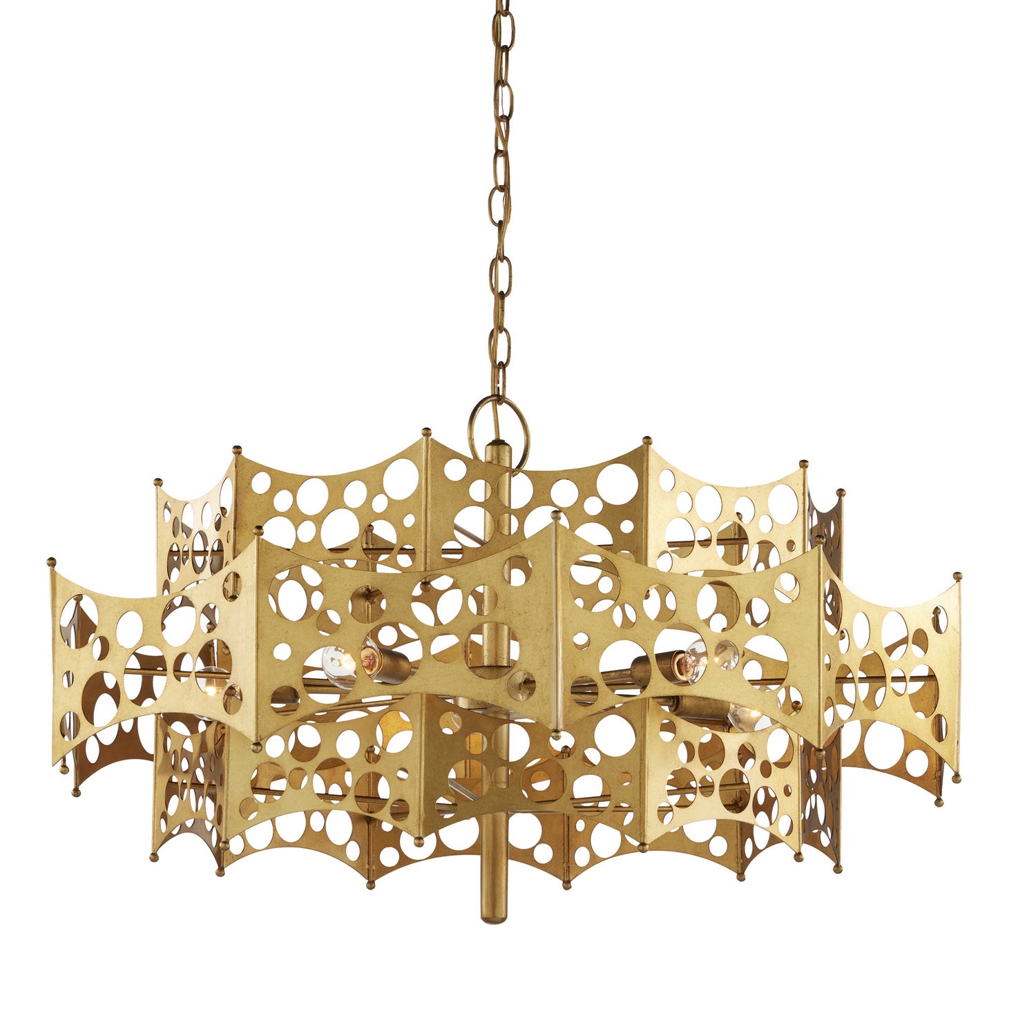 Five Light Chandelier from the Emmental collection in Contemporary Gold Leaf finish