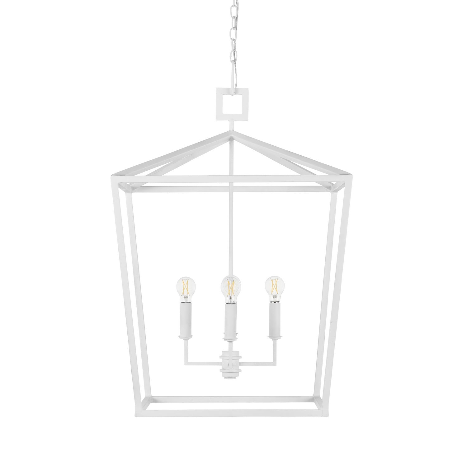 Five Light Chandelier from the Denison collection in Gesso White finish