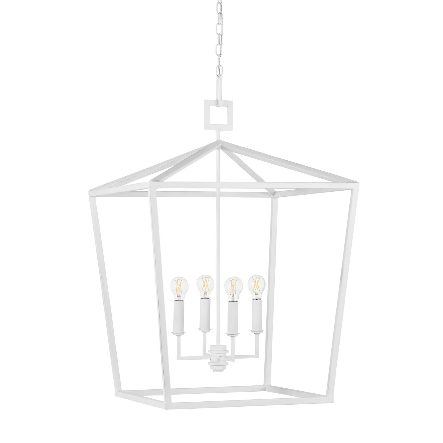 Five Light Chandelier from the Denison collection in Gesso White finish