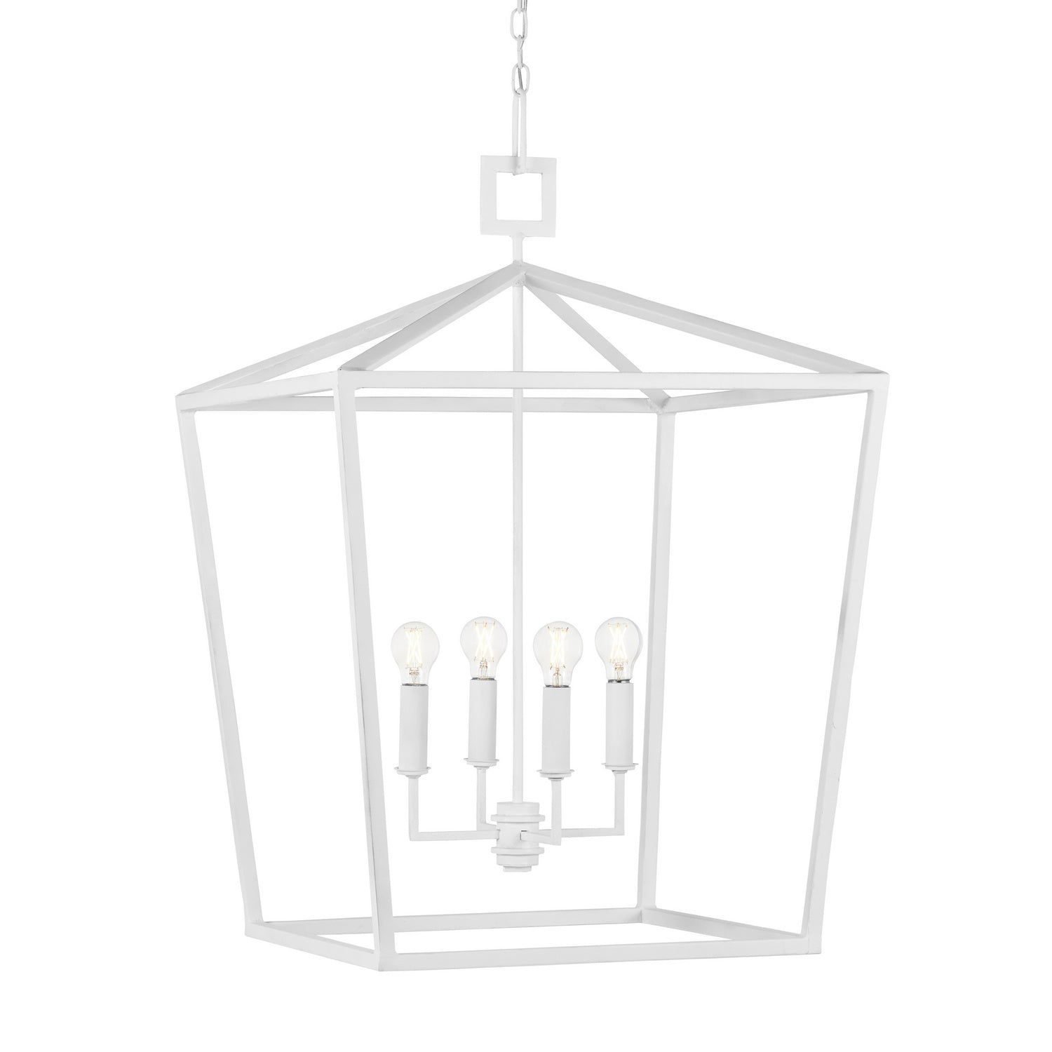 Five Light Chandelier from the Denison collection in Gesso White finish