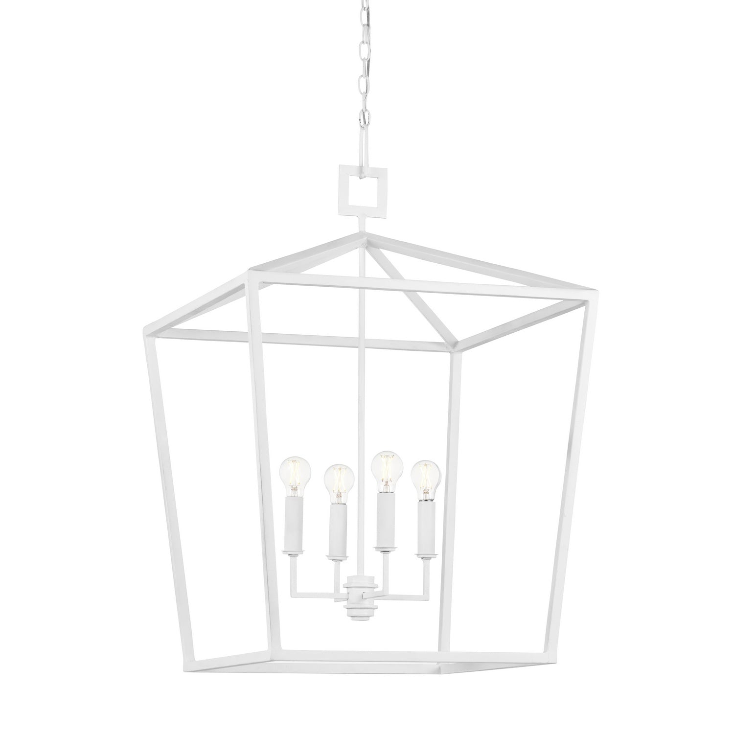 Five Light Chandelier from the Denison collection in Gesso White finish