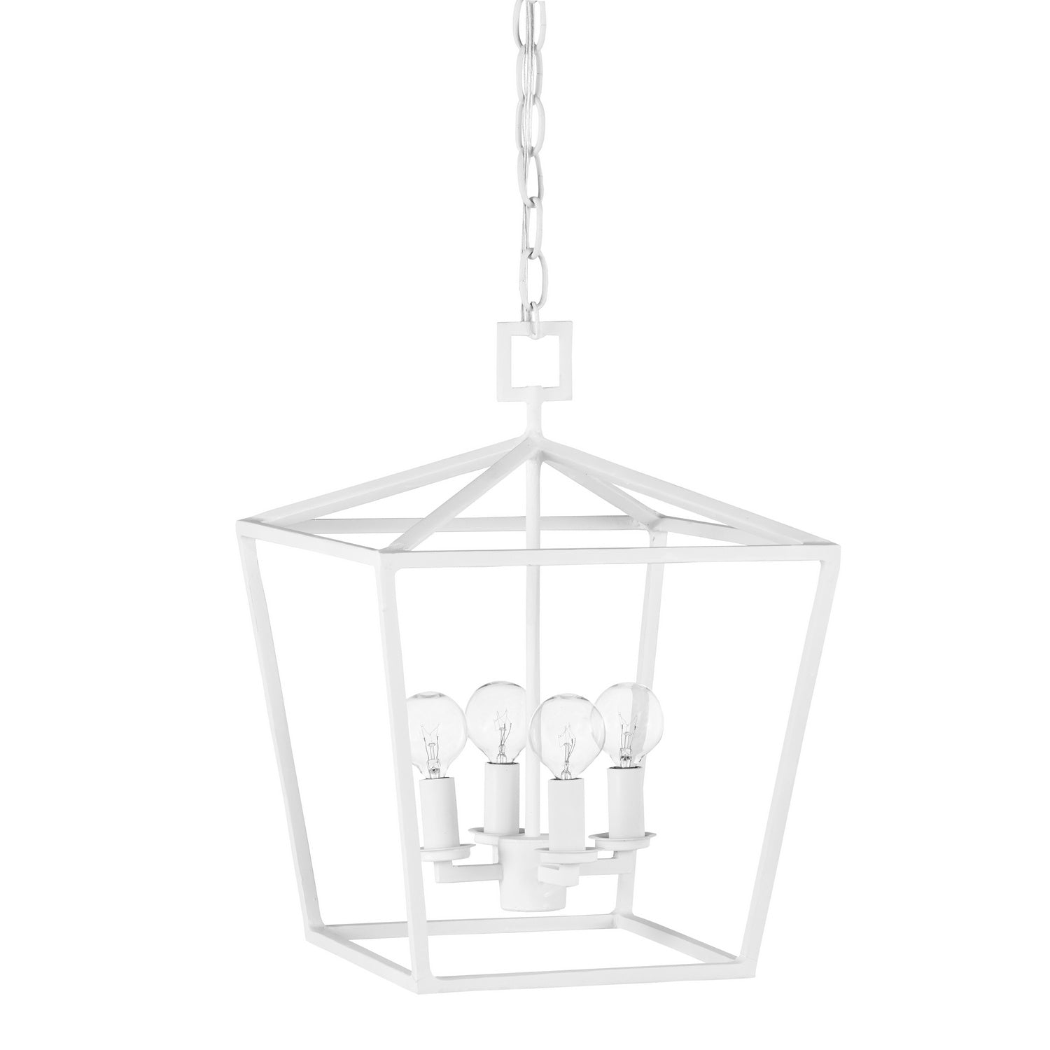 Four Light Chandelier from the Denison collection in Gesso White finish