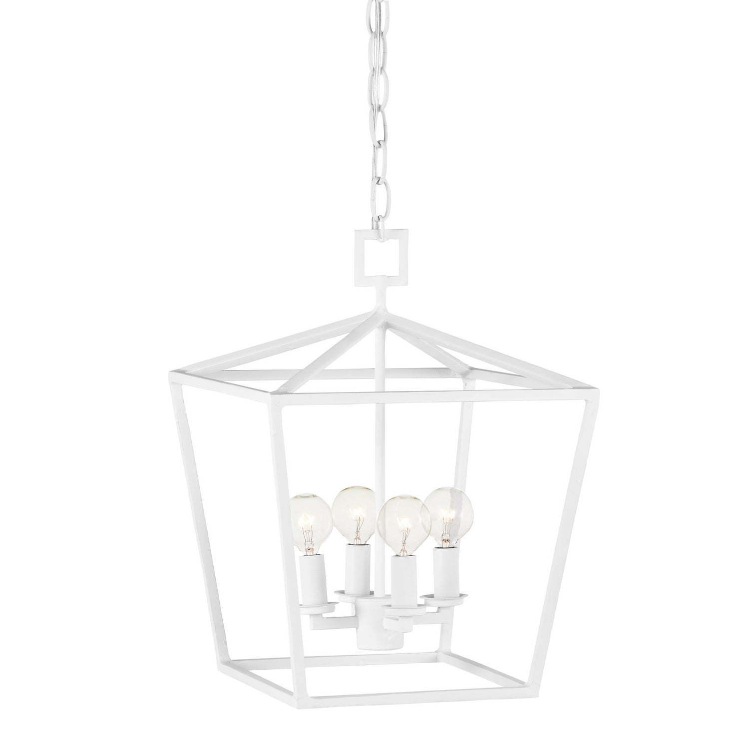 Four Light Chandelier from the Denison collection in Gesso White finish