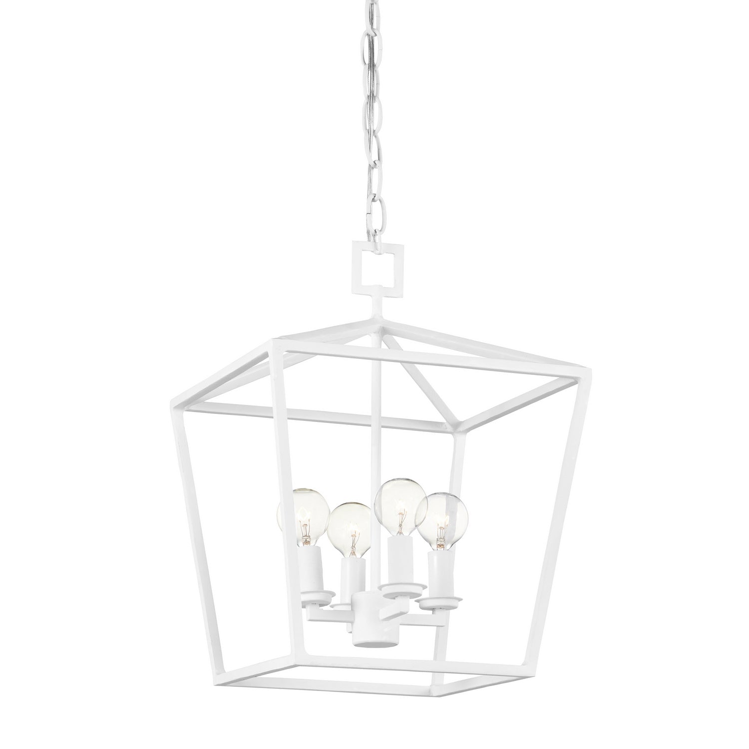 Four Light Chandelier from the Denison collection in Gesso White finish