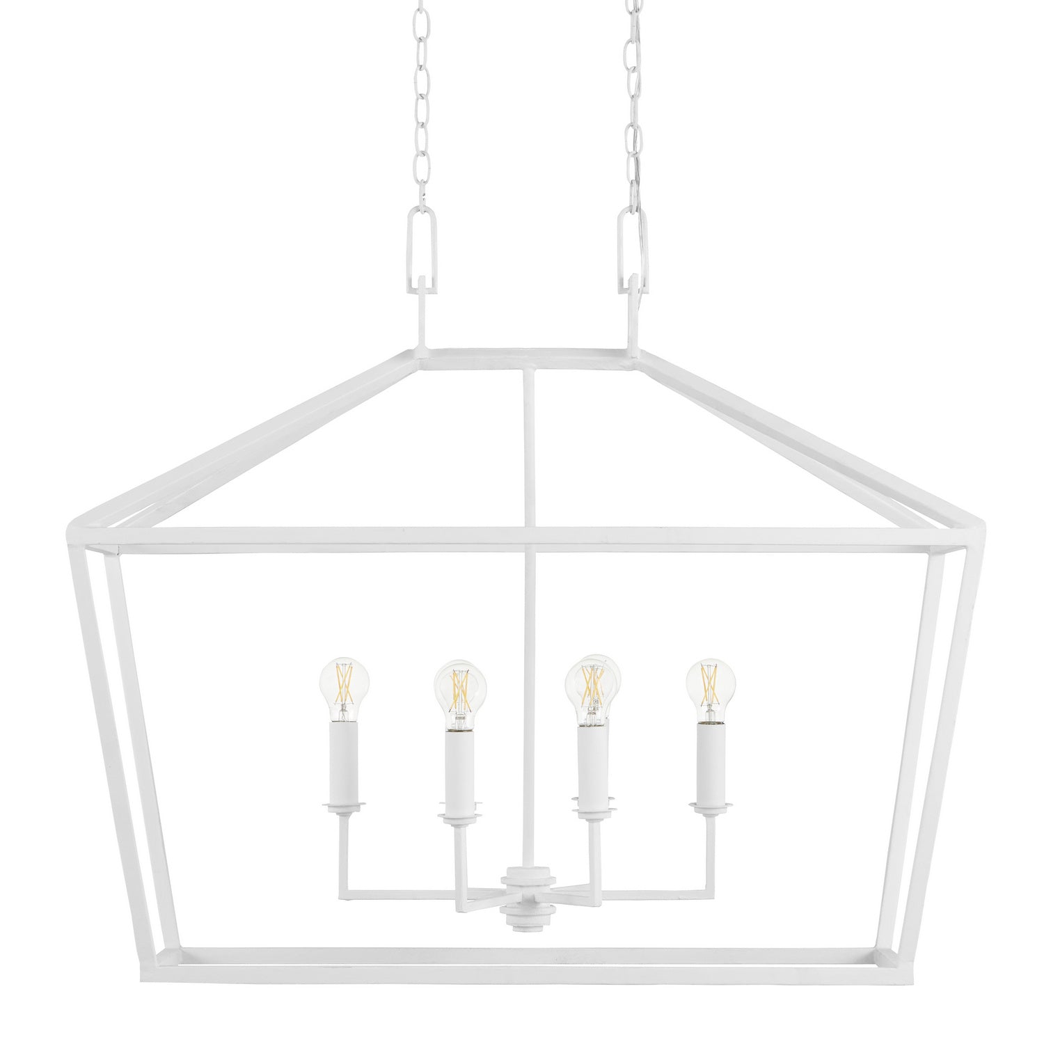 Six Light Chandelier from the Denison collection in Gesso White finish