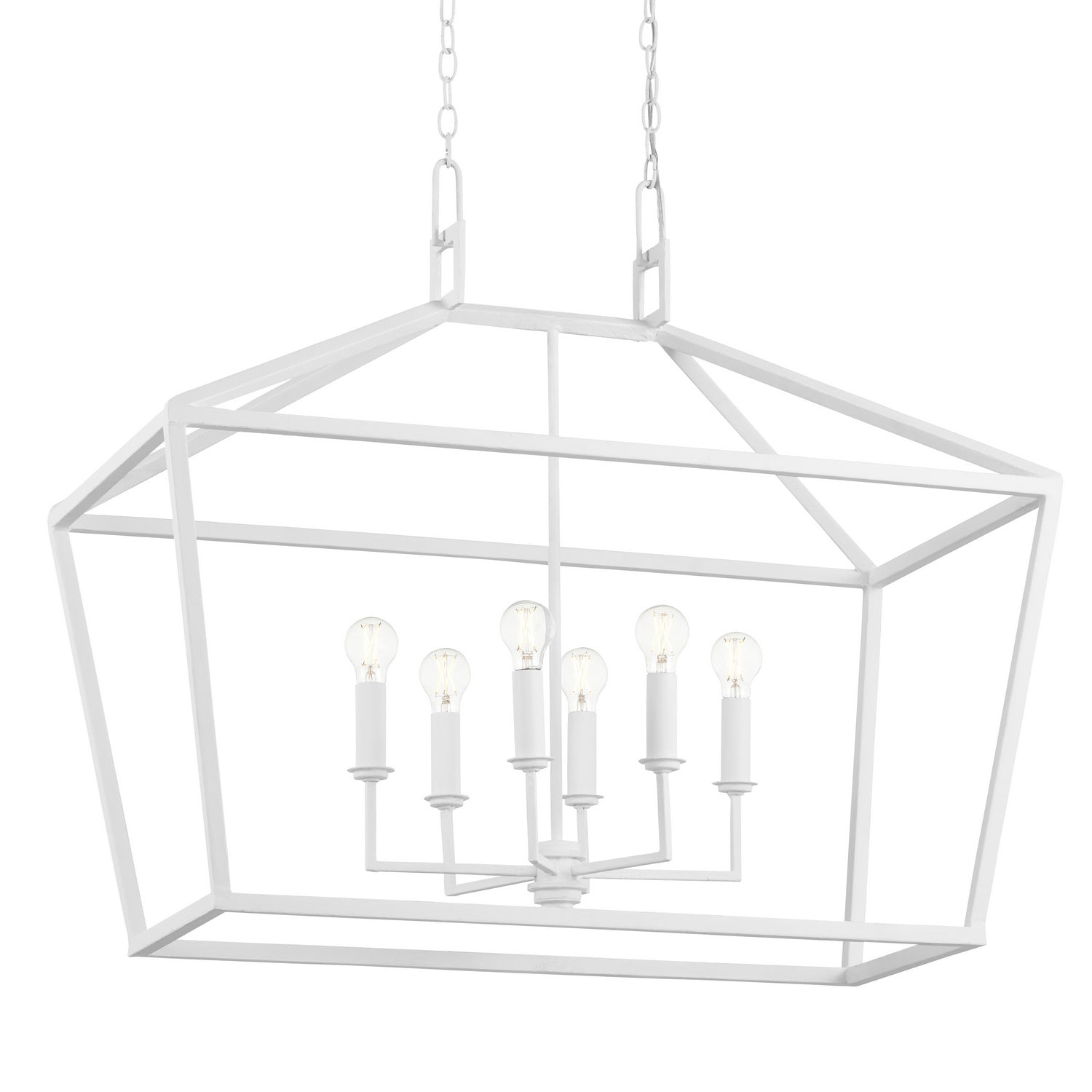 Six Light Chandelier from the Denison collection in Gesso White finish