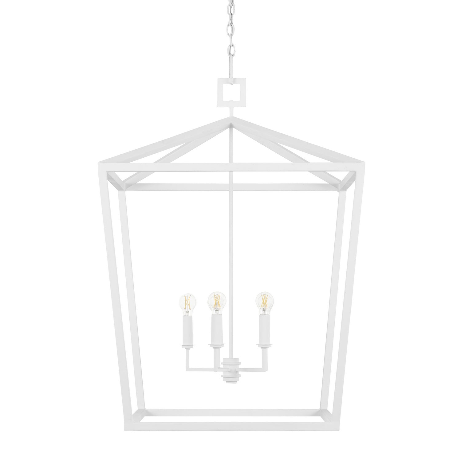 Four Light Chandelier from the Denison collection in Gesso White finish