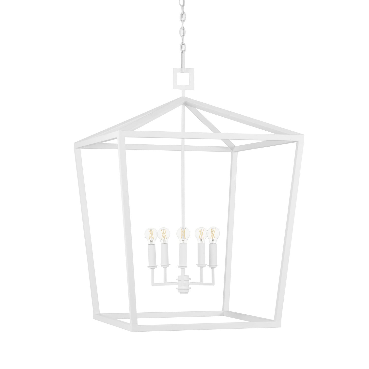 Four Light Chandelier from the Denison collection in Gesso White finish