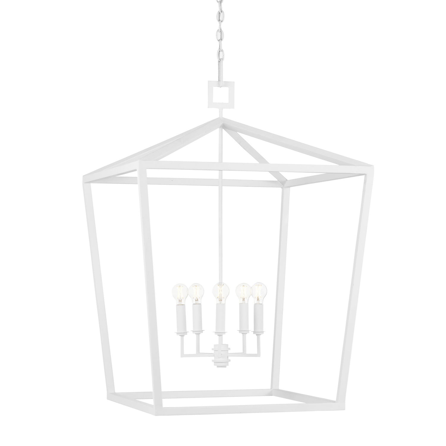 Four Light Chandelier from the Denison collection in Gesso White finish