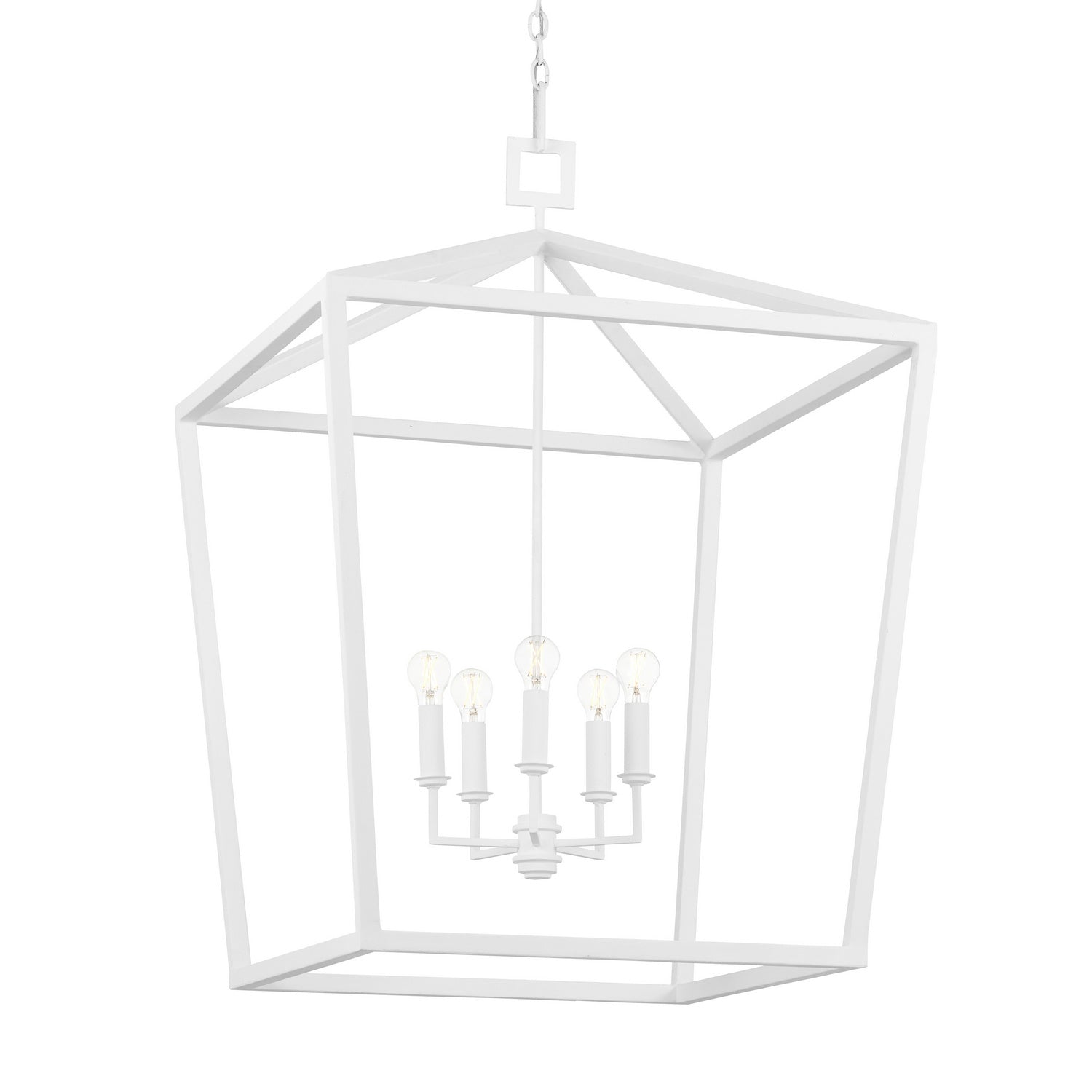 Four Light Chandelier from the Denison collection in Gesso White finish